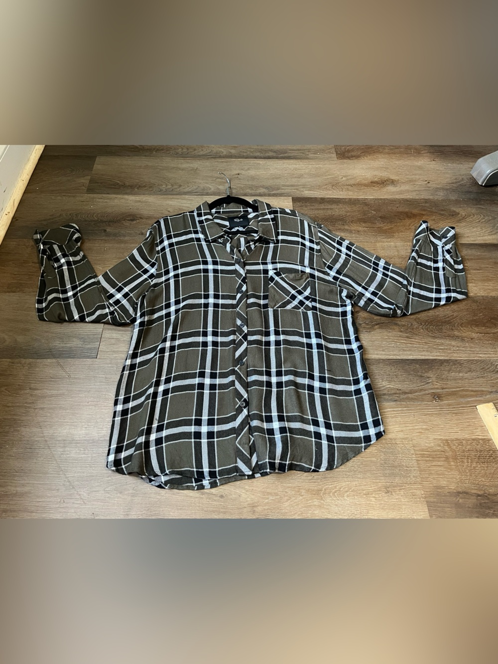 Rails Hunter Plaid Flannel Shirt | Women's XL | Kalamata Black | Olive Plaid